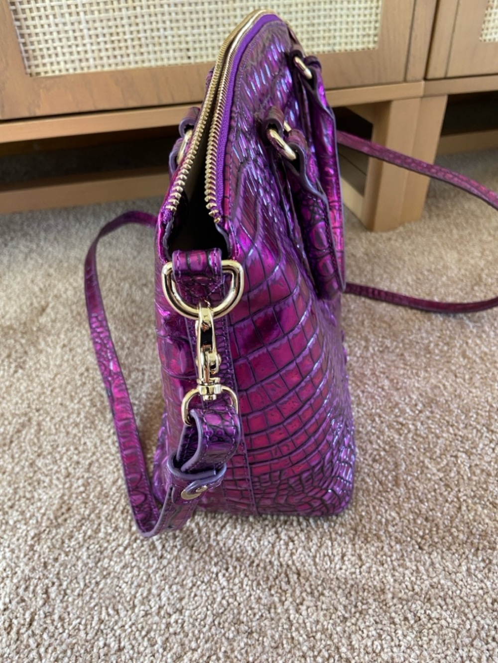 Amazing~Brahmin Duxbury Satchel Purple Potion Melbourne Leather BAG - Picture 3 of 7
